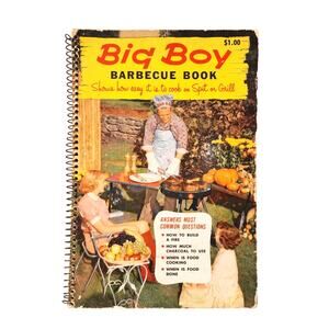 1957 Big Boy BBQ Cookbook Spiral Bound Outdoor Grilling, Neat Vintage Art& Photo